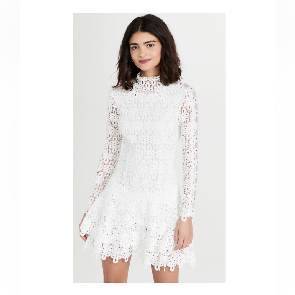 SIMKHAI Joy Lace Mini Dress White NWT